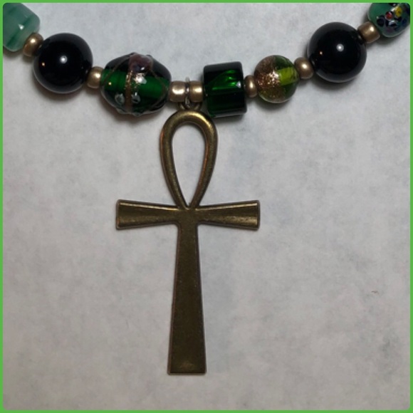 Genuine Obsidian Ankh Choker - Picture 11 of 12
